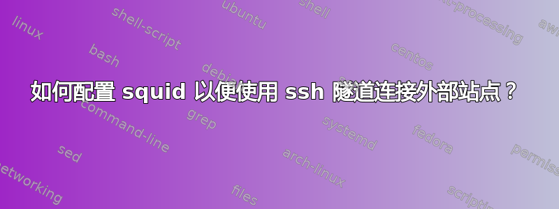 如何配置 squid 以便使用 ssh 隧道连接外部站点？