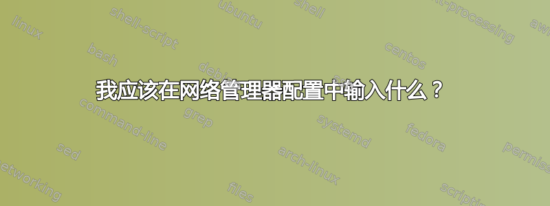 我应该在网络管理器配置中输入什么？