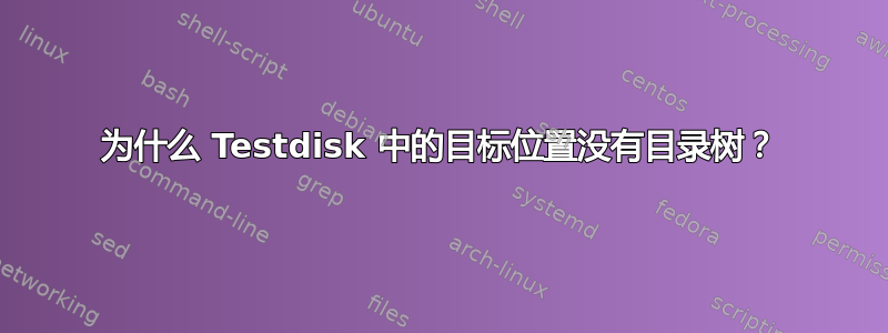 为什么 Testdisk 中的目标位置没有目录树？