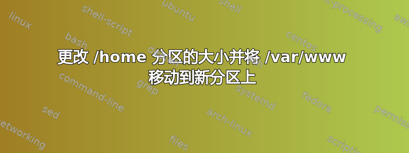 更改 /home 分区的大小并将 /var/www 移动到新分区上