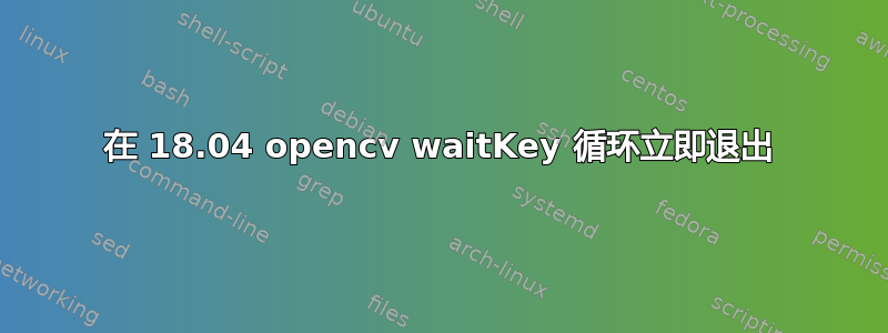 在 18.04 opencv waitKey 循环立即退出