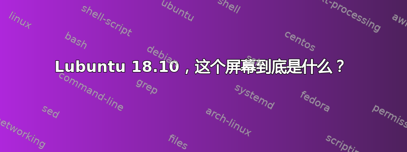 Lubuntu 18.10，这个屏幕到底是什么？