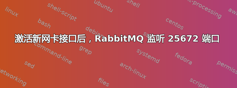 激活新网卡接口后，RabbitMQ 监听 25672 端口