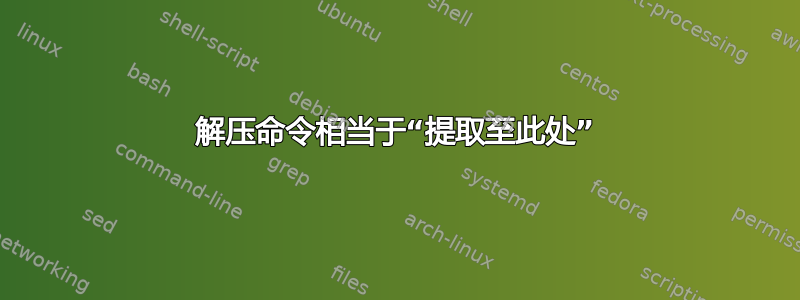 解压命令相当于“提取至此处”