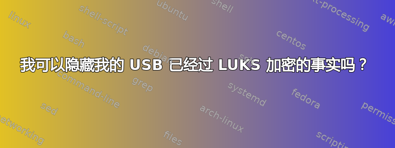 我可以隐藏我的 USB 已经过 LUKS 加密的事实吗？