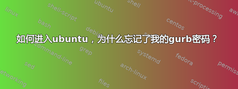 如何进入ubuntu，为什么忘记了我的gurb密码？