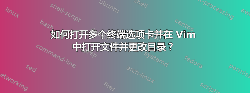 如何打开多个终端选项卡并在 Vim 中打开文件并更改目录？