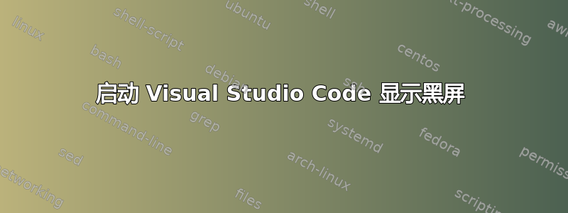 启动 Visual Studio Code 显示黑屏