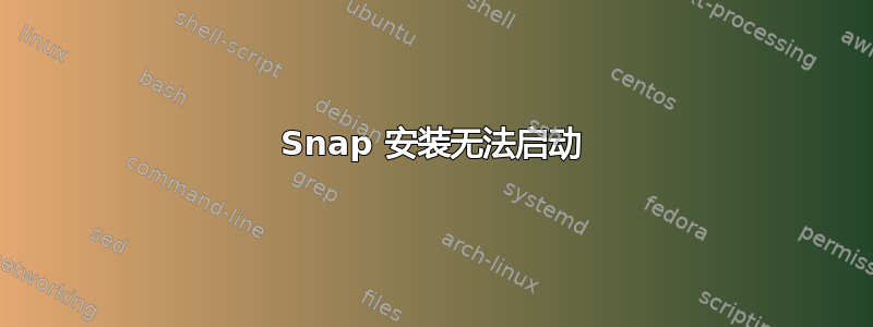 Snap 安装无法启动