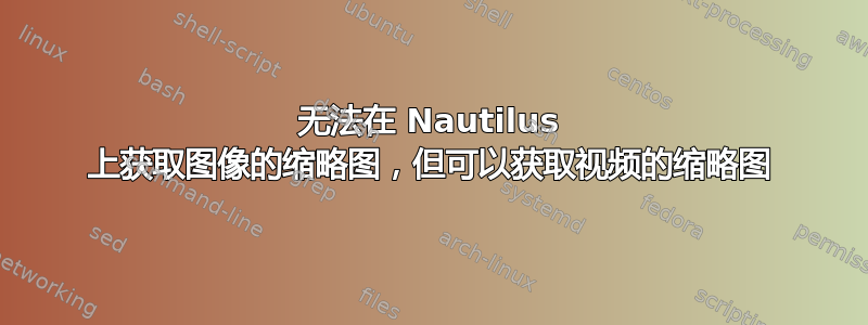 无法在 Nautilus 上获取图像的缩略图，但可以获取视频的缩略图