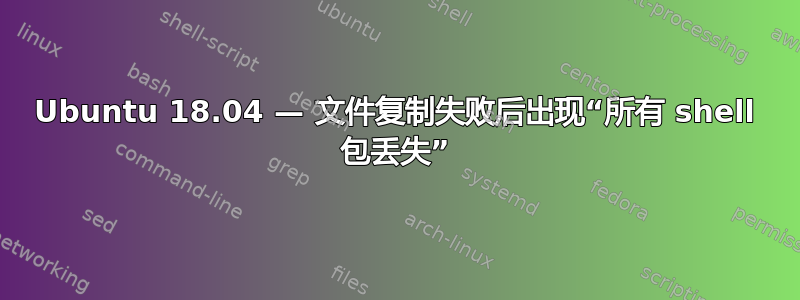 Ubuntu 18.04 — 文件复制失败后出现“所有 shell 包丢失”