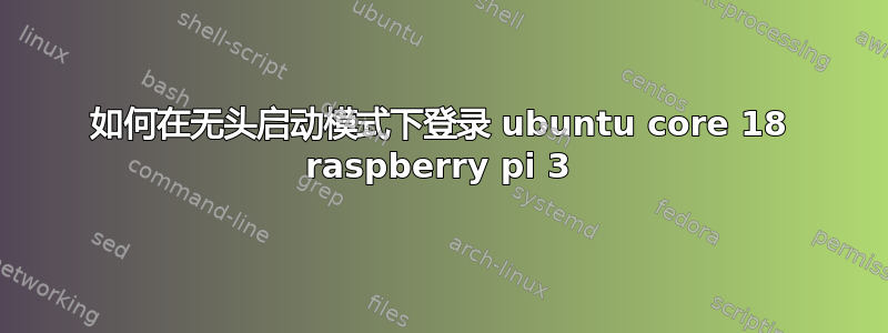 如何在无头启动模式下登录 ubuntu core 18 raspberry pi 3