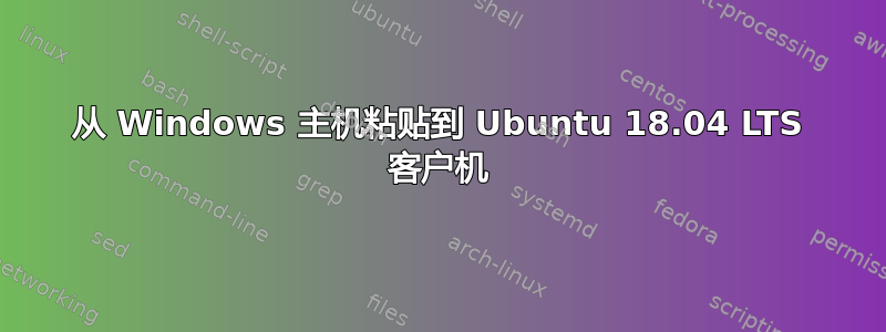 从 Windows 主机粘贴到 Ubuntu 18.04 LTS 客户机