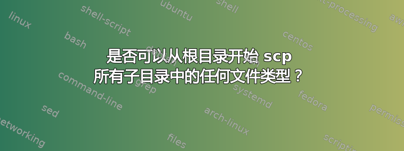 是否可以从根目录开始 scp 所有子目录中的任何文件类型？