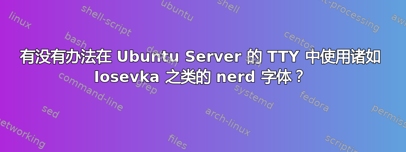 有没有办法在 Ubuntu Server 的 TTY 中使用诸如 Iosevka 之类的 nerd 字体？