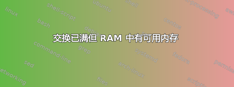 交换已满但 RAM 中有可用内存