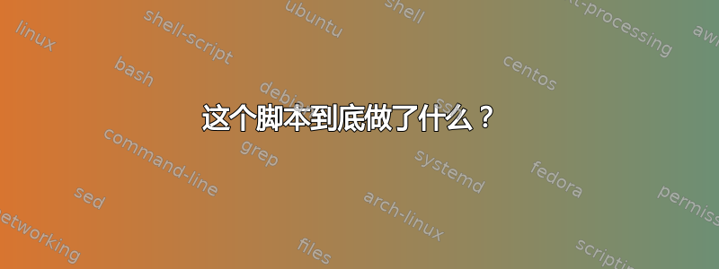 这个脚本到底做了什么？ 