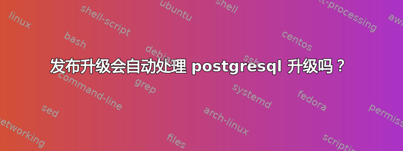 发布升级会自动处理 postgresql 升级吗？