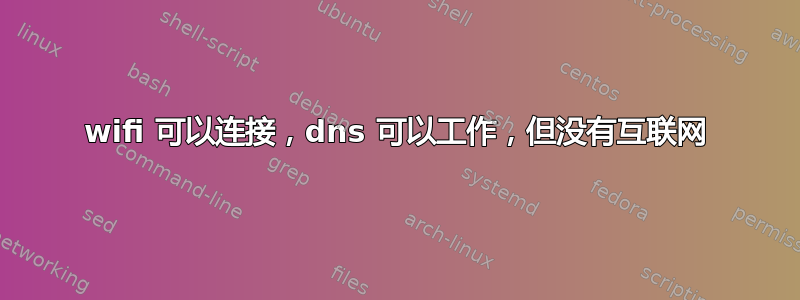 wifi 可以连接，dns 可以工作，但没有互联网