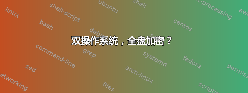 双操作系统，全盘加密？