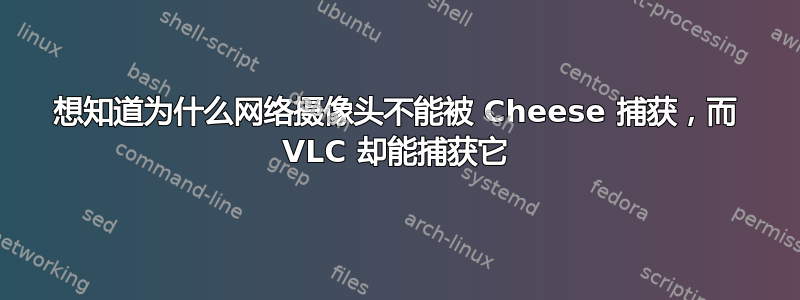 想知道为什么网络摄像头不能被 Cheese 捕获，而 VLC 却能捕获它