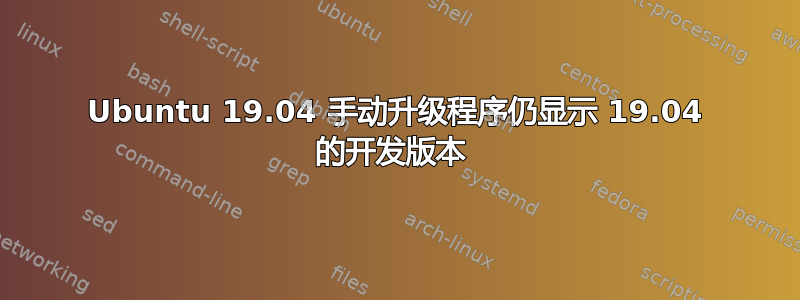 Ubuntu 19.04 手动升级程序仍显示 19.04 的开发版本 