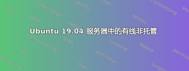 Ubuntu 19.04 服务器中的有线非托管