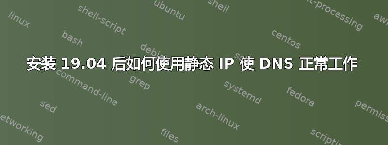 安装 19.04 后如何使用静态 IP 使 DNS 正常工作