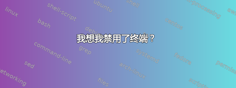 我想我禁用了终端？