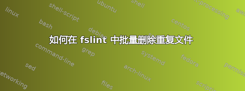 如何在 fslint 中批量删除重复文件