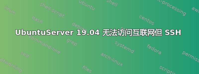 UbuntuServer 19.04 无法访问互联网但 SSH