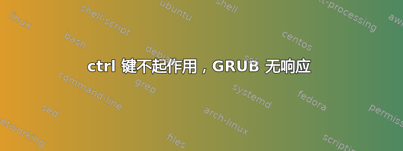 ctrl 键不起作用，GRUB 无响应