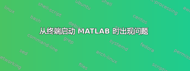 从终端启动 MATLAB 时出现问题