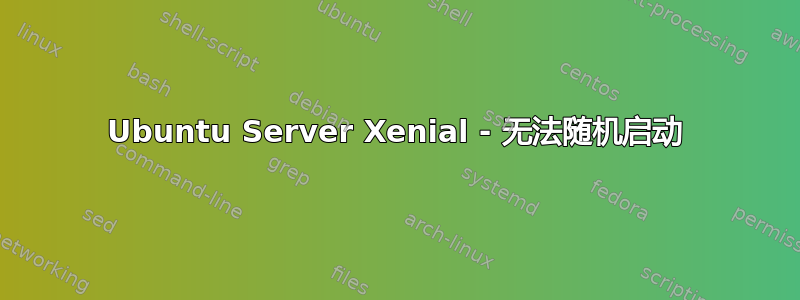 Ubuntu Server Xenial - 无法随机启动