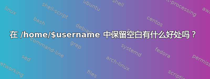 在 /home/$username 中保留空白有什么好处吗？