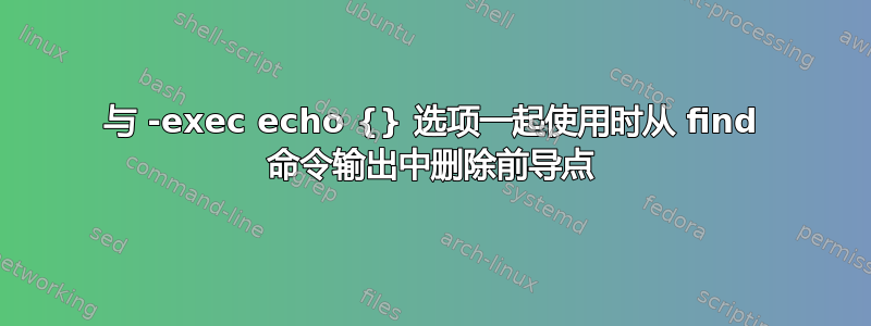 与 -exec echo {} 选项一起使用时从 find 命令输出中删除前导点