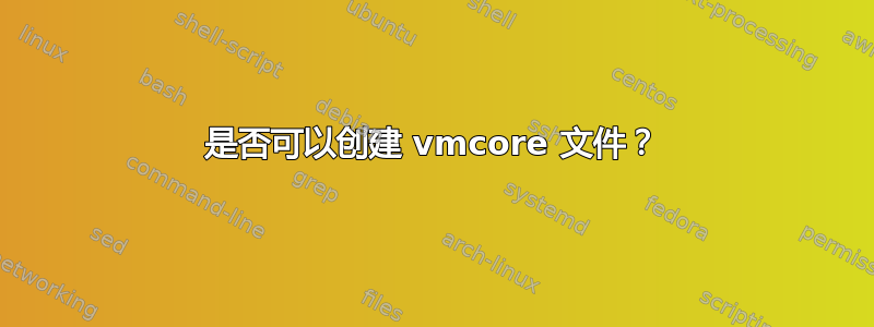 是否可以创建 vmcore 文件？