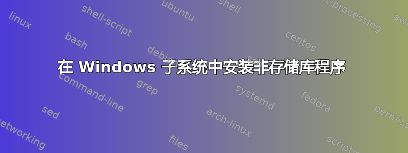 在 Windows 子系统中安装非存储库程序