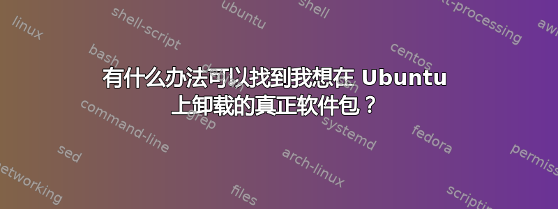 有什么办法可以找到我想在 Ubuntu 上卸载的真正软件包？