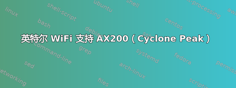 英特尔 WiFi 支持 AX200（Cyclone Peak）