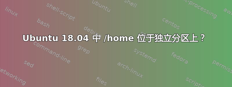 Ubuntu 18.04 中 /home 位于独立分区上？