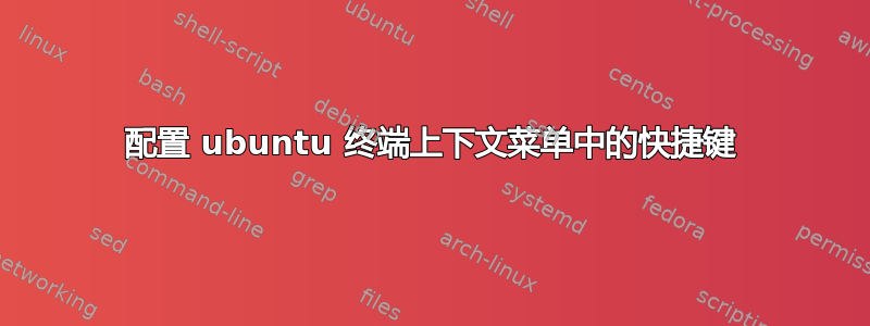 配置 ubuntu 终端上下文菜单中的快捷键