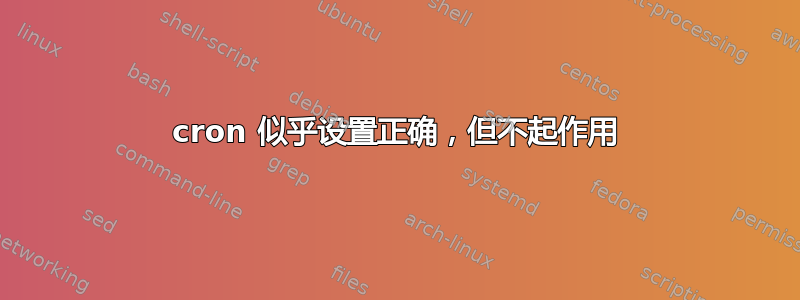 cron 似乎设置正确，但不起作用