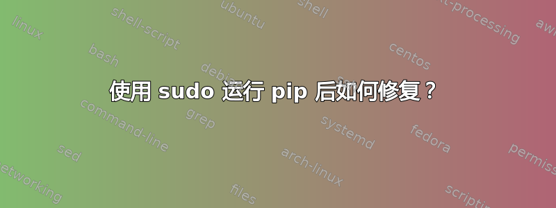 使用 sudo 运行 pip 后如何修复？