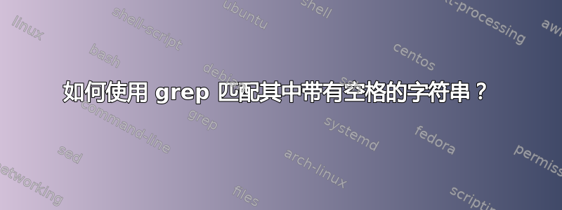 如何使用 grep 匹配其中带有空格的字符串？