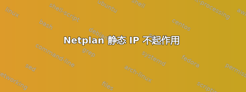 Netplan 静态 IP 不起作用