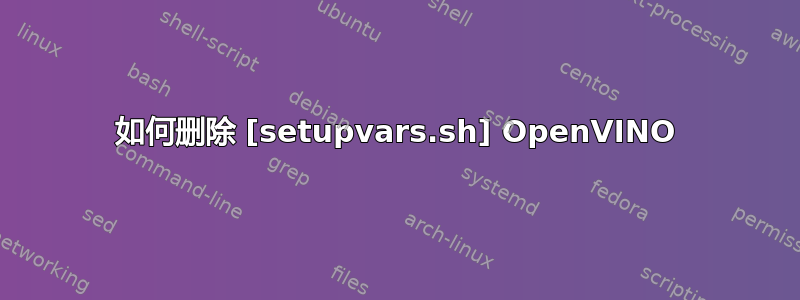 如何删除 [setupvars.sh] OpenVINO