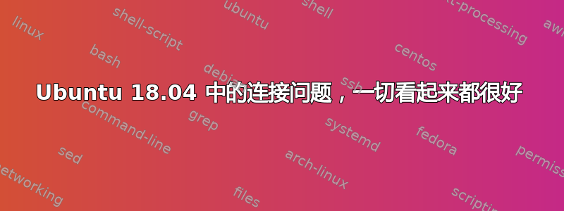 Ubuntu 18.04 中的连接问题，一切看起来都很好