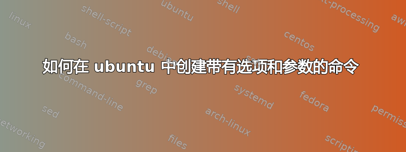 如何在 ubuntu 中创建带有选项和参数的命令