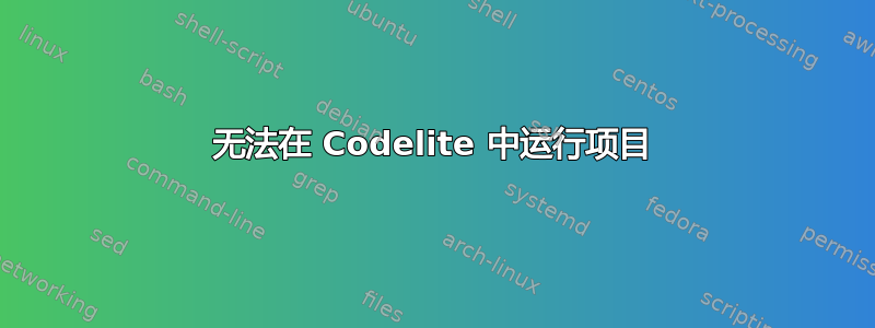 无法在 Codelite 中运行项目